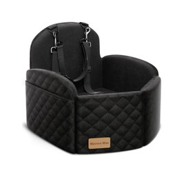 Mavora Max Dog Car Seat for Small/Medium Dogs, Elevated Dog Booster Seat Memory Foam Puppy Car Seat with Washable Cover, Travel Safety Pet Seat for Car with Storage Pockets Up to 35 lbs (Black)