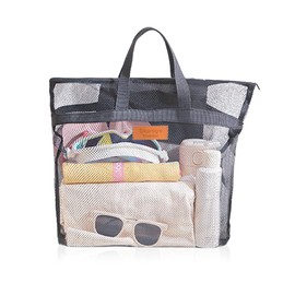 GIDWRIY Mesh Duschtasche Camping 32 X 36 cm,Netztasche Dusche Mit Griff,Shower Caddy Bag,Tragbare Duschtasche Reise,Strandtasche Groß,Schwimmtasche Familie,Kulturtasche,Faltbare Tasche für Badezimmer
