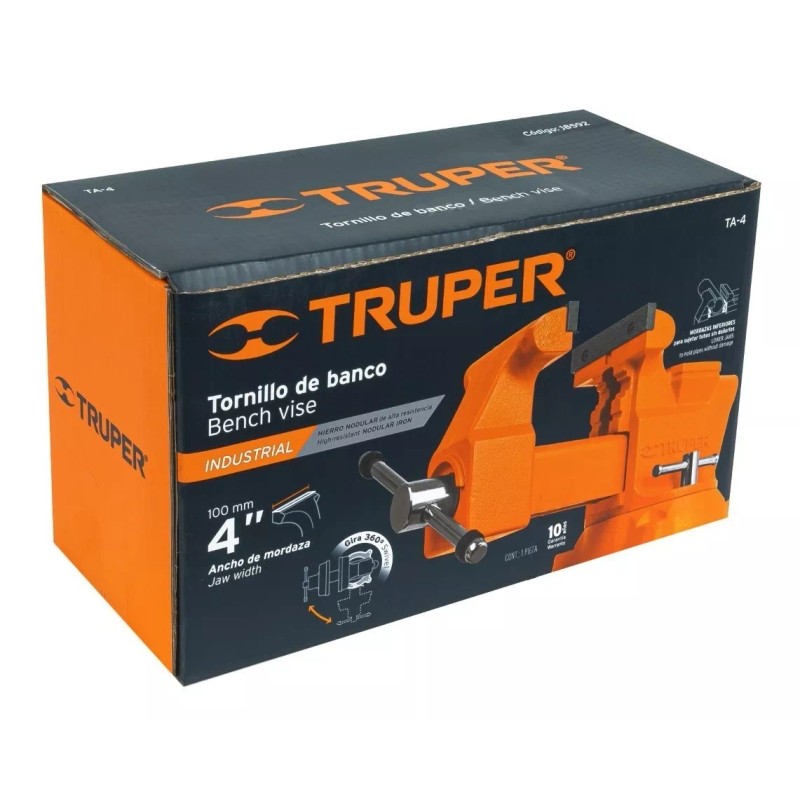 Truper Tornillos Banco Uso Ind Hierro Nodular 4' Truper 18592