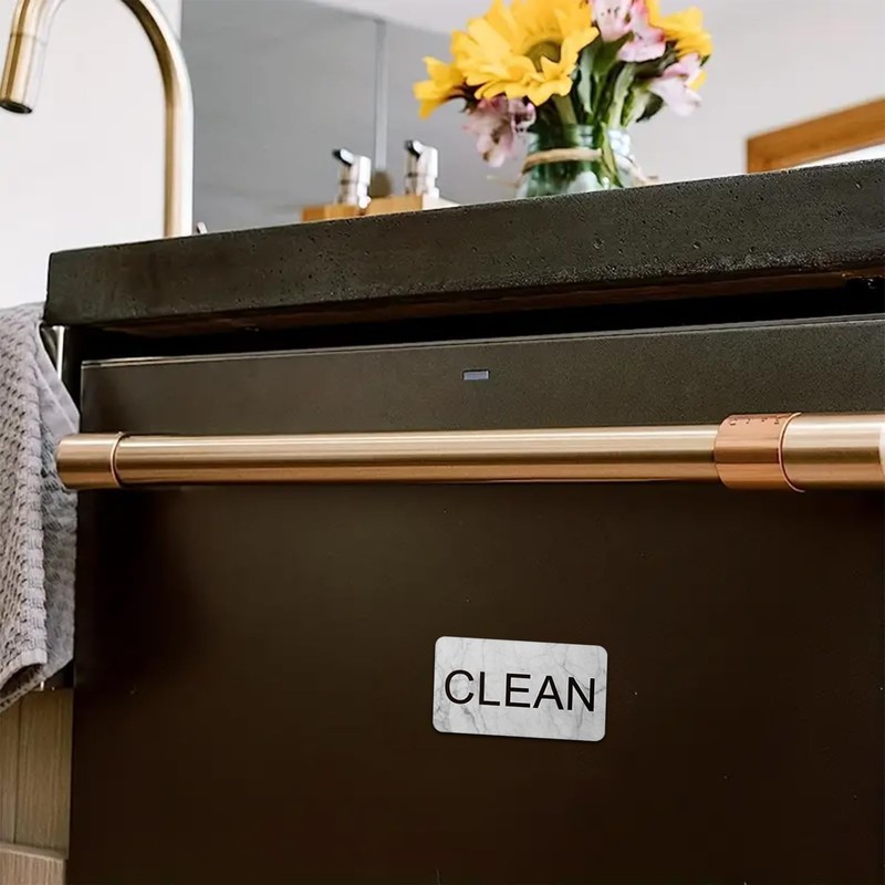Dishwasher Magnet Clean Dirty Sign Indicator, Clean/Dirty Reversible Sign White/Black,