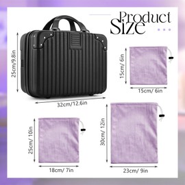 Dansydaisy Adult Game Toy Storage Organizer Case and 9 Pcs Toy Storage Bags, Reusable Toy Organizer Case Lock Box for Women and Men, 3 Sized Toy Bag for Home(Stylish Color)