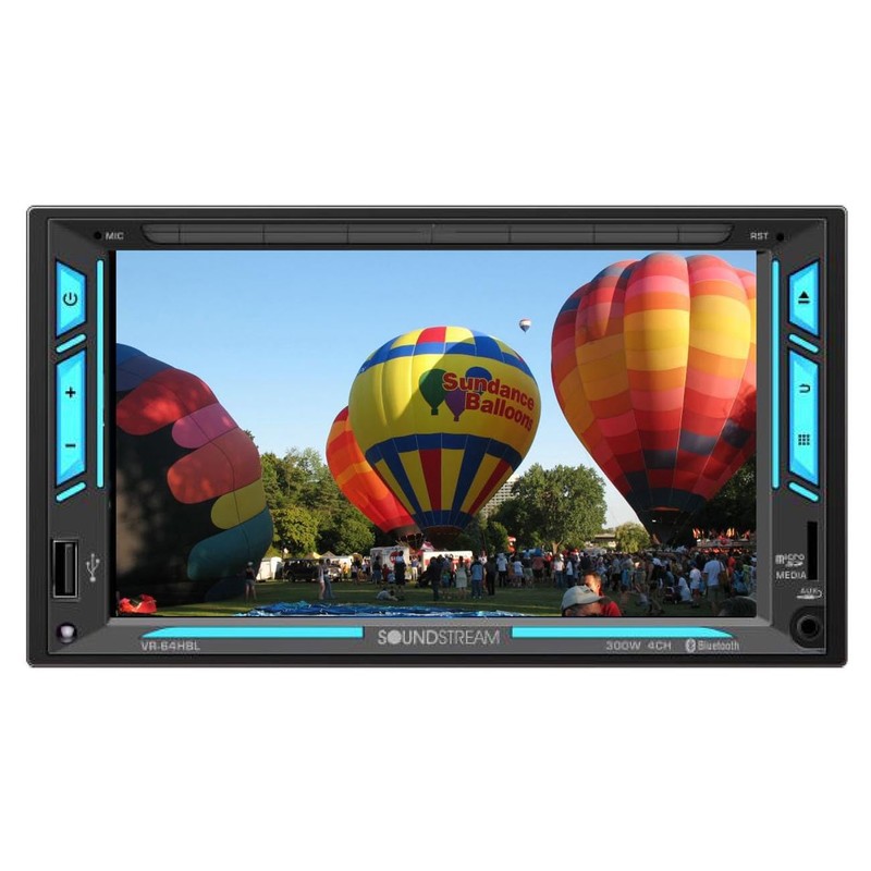 SOUNDSTREAM VR-64HBL Double Din Car Stereo Receiver, 7 Inch Touchscreen