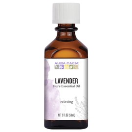 Aura Cacia 100% Pure Lavender Essential Oil | GC/MS Tested for Purity | 60 ml (2 fl. oz.) | Lavandula angustifolia