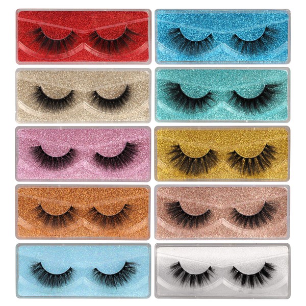 Newcally Lashes False Eyelashes Natural 3D Faux Mink Eye Lashes