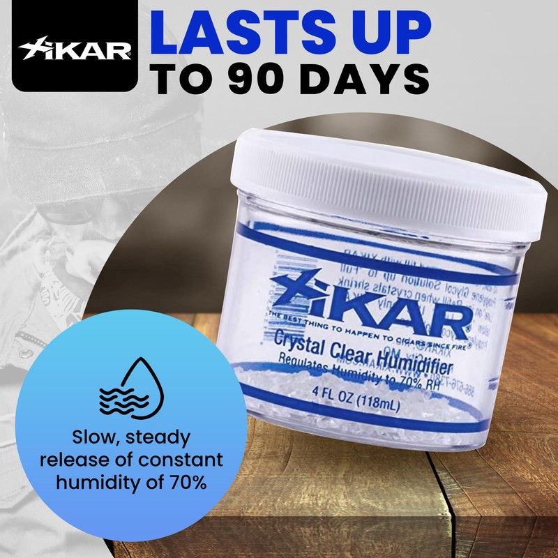 XIKAR Crystal Gel Humidifier Jar for Cigar Humidors, 4oz -