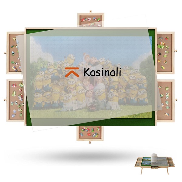 Kasinali 1500 Piece Puzzle Table with Drawers & Legs, Adjustable