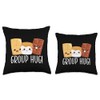 Group Hug Camping Campfire Chocolate Marshmallow S'Mores Throw Pillow