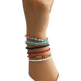 Jumwrit Colorful Beaded Bracelets for Women Bohemian Stackable Stretch Bracelets