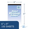 Roaring Spring Writing Tablet, 6 x 9 Inches, 100 Sheets,