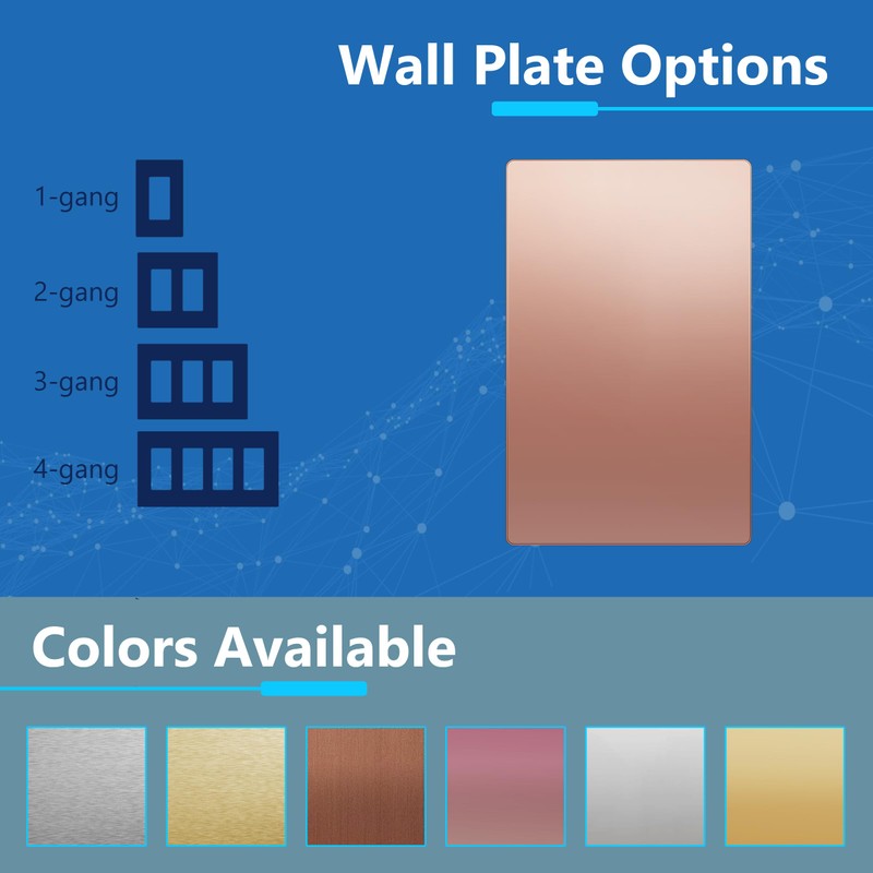 LIDER Screwless Wall Plate, Blank Device Metal Cover Mid-Size, Wall