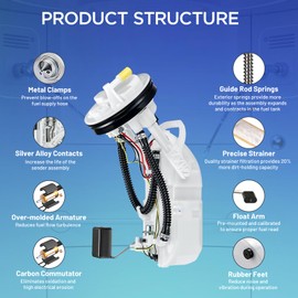 SYKRSS E8566M Fuel Pump Module Assembly Compatible with Honda Civic 2003-2005 L4 1.3L, Civic 2001-2005 L4 1.7L, Civic 2002-2005 L4 2L, Replaces SP8011M FG1394 P76528M