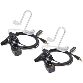 HYS Surveillance Walkie Talkie Earpiece with Mic, Headset with Clear Acoustic Coil Tube Earbud Audio Kit for Cobra 2.5mm CXT195 CX112 ACXT1035r ACXT145 ACXT545 PX655 RX385 RX685 (Pack of 2)