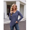 Zeagoo Womens Long Sleeve V Neck T Shirts Casual Soft