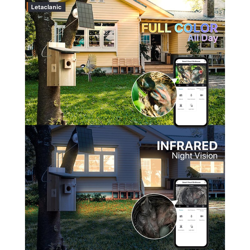Epfweits Bird House with Camera, 4MP HD Bird Houses for