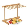 Relaxdays Pasta Dryer, 8 Bars, Long Pasta, Space-saving, Foldable, Bamboo