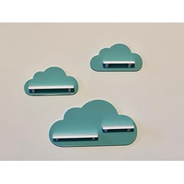 PsGreen Set of 3 clouds suitable / compatible with Toniebox Tonie figures (light green/turquoise)