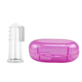 MIXNEX Pet Finger Toothbrush Set – Soft Silicone Toothbrush for Dogs & Cats – Gentle Finger Brush for Small Pets Dental Care (Pink Box Set)