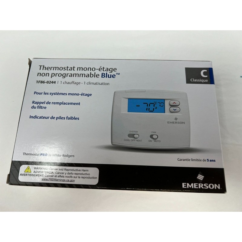 White-Rodgers NEW 1F86-0244 Emerson White Wall Thermostat Heat/Cool Heat Pump