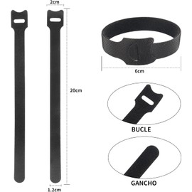 Ruistli Organizador de Cables?60 Pcs-12 * 20cm?Velcr