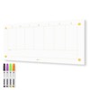 Drill-Free Mount Glass Golden Weekly Dry Erase Calendar Whiteboard for