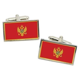Montenegro Crna Gora Flag Cufflinks in Chrome Case