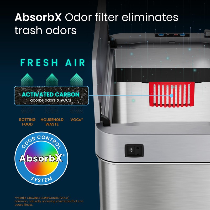 iTouchless 18 Gallon Wings Open Kitchen Trash Can with Lid