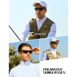 BIRCEN Sport Polarized Sunglasses for Men - Women: UV Protection Fishing Glasses for Driving Running Cycling