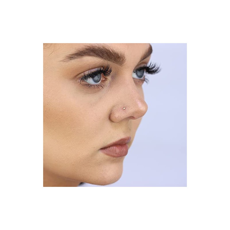jewellerybox 9ct Yellow Gold 2mm Aurora Borealis Crystal Nose Stud