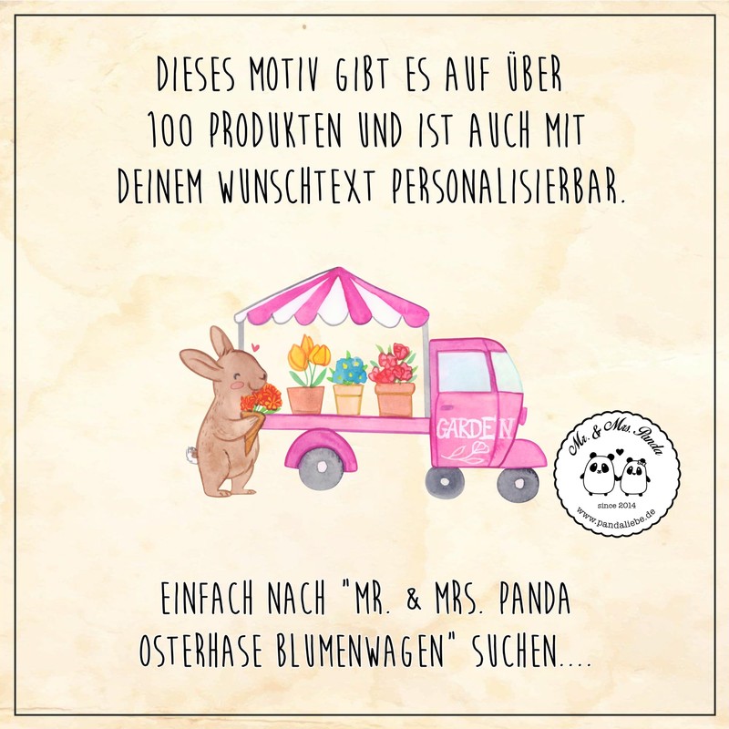 Mr. & Mrs. Panda Tasse Osterhase Blumenwagen - Ostergeschenke, Osterdeko,