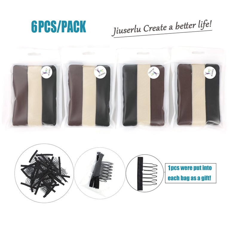 JIUSERLU Adjustable Elastic Bands For Wigs, Adjustable Wig Bands (Mixed,