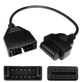 QQWD OBD1 to OBD2 GM Adapter Scanner Connector, Scanner Diagnostic Extension Tool Cable Code Reader, OBD1 12 Pins to OBD2 OBD II 16 Pins Cable Connector Replacement Compatible with GM Vehicles