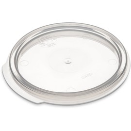 Carlisle FoodService Products Storplus Food Container Lid Storage Container Lid, Round Lid with Stackable Design for Food Storage, 1 Quart, Clear, (Pack of 12)