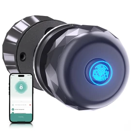 LOCTIAN Smart Door Knob 3 in 1 Fingerprint Smart Lock APP Control Keyless Type-C Entry Emergency Charging Biometric Lock for Bedrooms Cloakroom Apartments Hotels