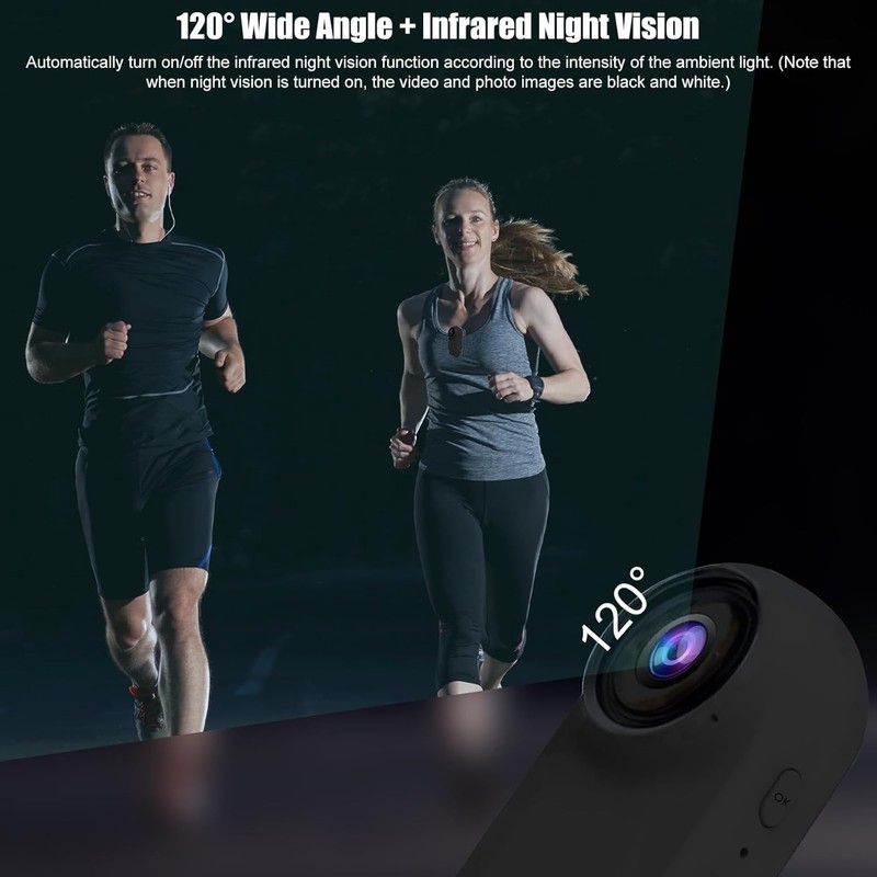 OBEST Mini Body Camera,1080P Wearable Action Body Cam,Thumb Size Hands