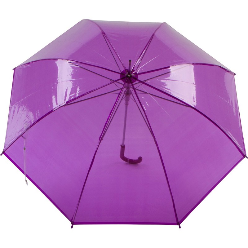 10pk Purple Auto Open Transparent Umbrellas