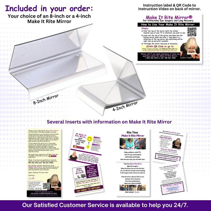 8" Wide 2-Way Make It Rite Mirror for Face Down