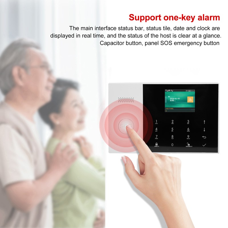 WIFI+GSM+GPRS 2.4in TFT Alarm System AntiTheft Detector with SOS Button