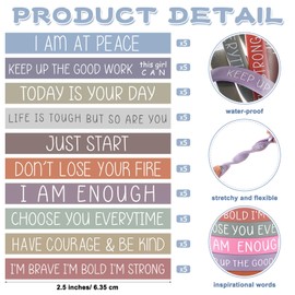 Remuuly 50 Pcs Mental Health Awareness Bracelets Positive Affirmation Cards for Women Motivational Silicone Bracelets for Women Students Employees