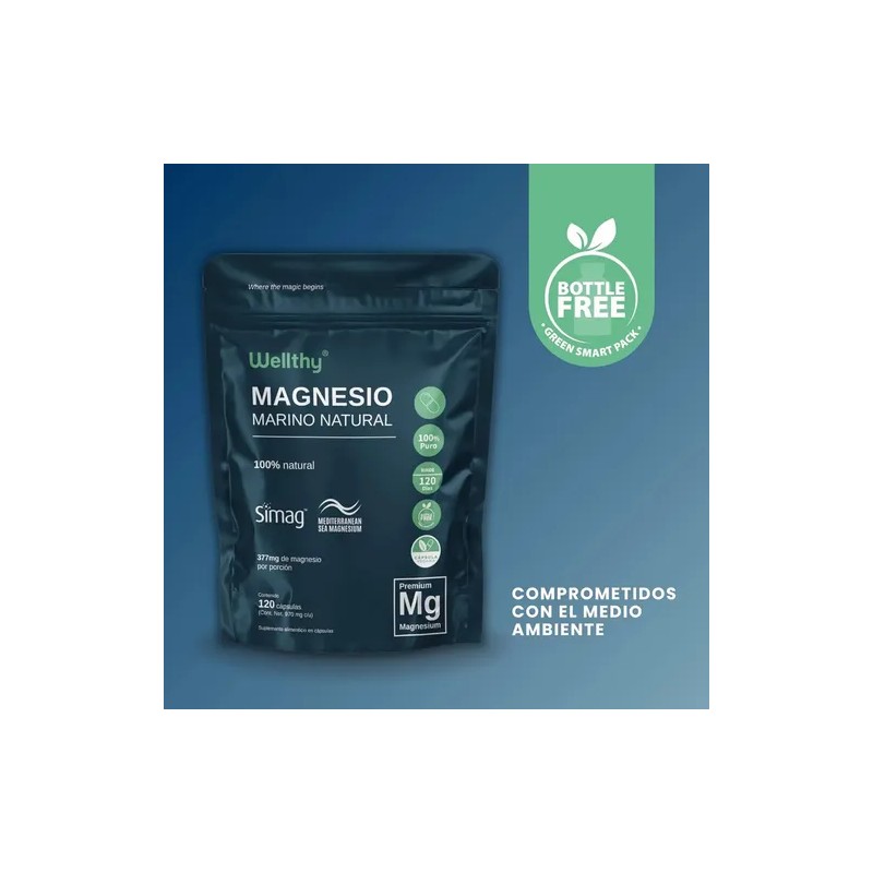 Magnesio Marino Natural Simag 120 Capsulas Wellthy Sabor 120 Caps