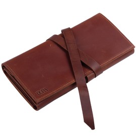 STAMESKY Jewelry Leather Organizer. Mothers Day Leather Organizer. Jewelry Roll. Jewelry Holder. Travel Jewelry Case. Birthday, ChristmasGift. (Brown)