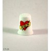 Collectible Thimble Mother's Day Mom Tattoo Heart and Banner