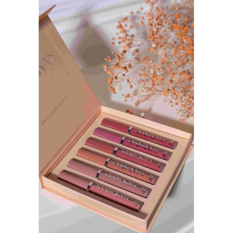 Set de 6 labiales Handaiyan Z Lápiz Labial color rojo