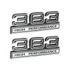 383 6.2L High Performance Engine Emblems in Chrome & Black