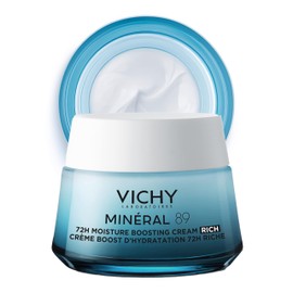 Vichy Mineral 89 Rich Cream, 72H Moisture Boosting Cream | Hydrating Face Moisturizer with Hyaluronic Acid, Niacinamide and Lipids | Daily Face Cream with Rich Texture for Dry Skin