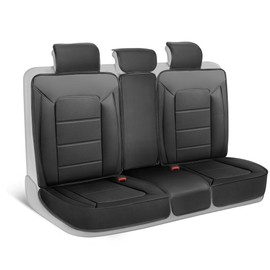 Classic Edition Bench Seat Cover, Premium Faux Leather Back Seat Covers for Cars Trucks Vans SUV, Rear Car Seat Covers Back Seats Only, Automotive Interior Cover - Gray