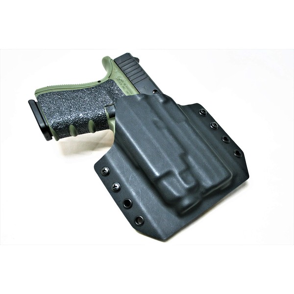 Kydex OWB- Outside The Waistband Holster for Glock 19/23/45 TLR-7/ TLR-7 A- Right Hand Black