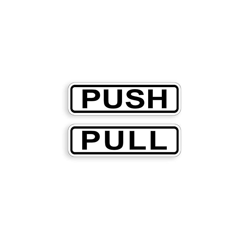 Push Pull 6" Door Horizontal Sticker Decal Restaurant Business Office