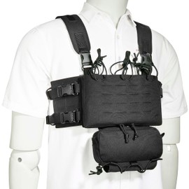 Tasmanian Tiger TT Small Combi Rig Modular Harness with Detachable Additional Pouch and Magazine Module, Black