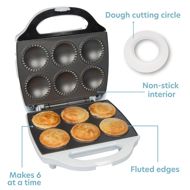 Mini Pie & Quiche Maker- Nonstick Electric Baker Cooks 6
