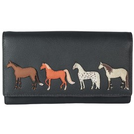 Mala Leather Horse Equestrian Gifts Ladies Purse (Grey)